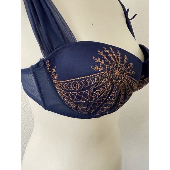 Adore Me Bra Push Up Embroidered Print Intimates Lingerie - Picture 4 of 12